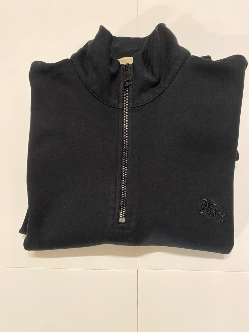Burberry Black Quarter-Zip Men's Sweater Size M